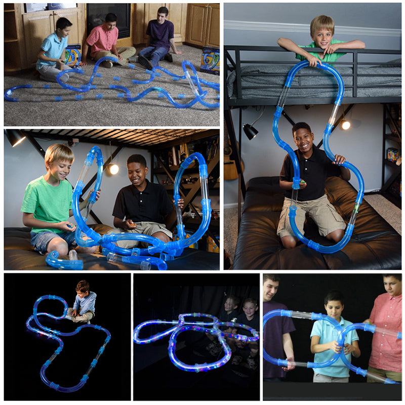 Speed pipes -electric rail car remote control luminous pipe car - migikid