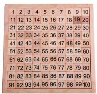 Digit Learning Wooden Board 1-100