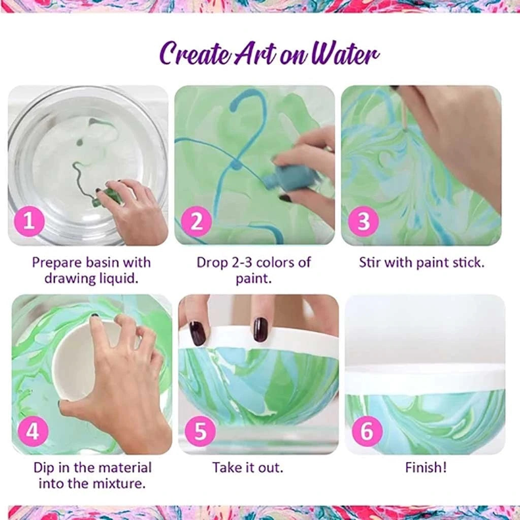 DIY Marbling Painting Kit-Water-based art paint set - migikid