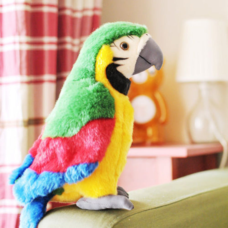 Electric Plush Simulation Parrot-Talking Record Repeats & Waving Wings - migikid