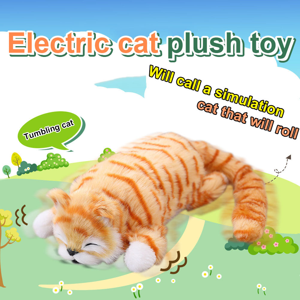 Funny Simulation Cat  ,Cute Electric Roll $ Laugh Plush Cat Doll - migikid