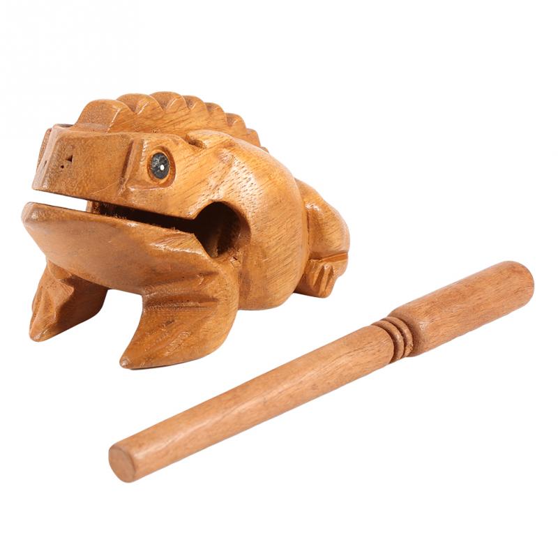 Wooden Lucky Frog Croaking Fun Musical Instrument -Thailand Traditional Craft - migikid